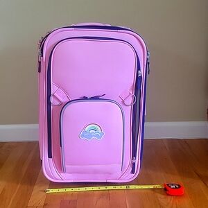 NWT..beautiful potterybarn kids girls rolling pink suitcase